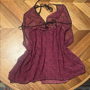 Pink leopard print lingerie slip.